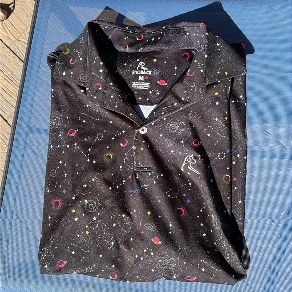 NWOT Rhoback Polo Outer Space design.  Size Medium - Picture 7 of 7